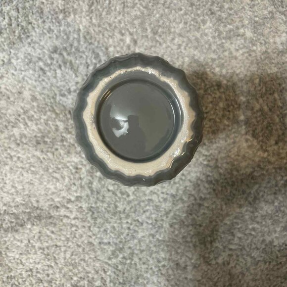 Like New Ceramic Dark Gray & White Vase - Picture 4 of 4